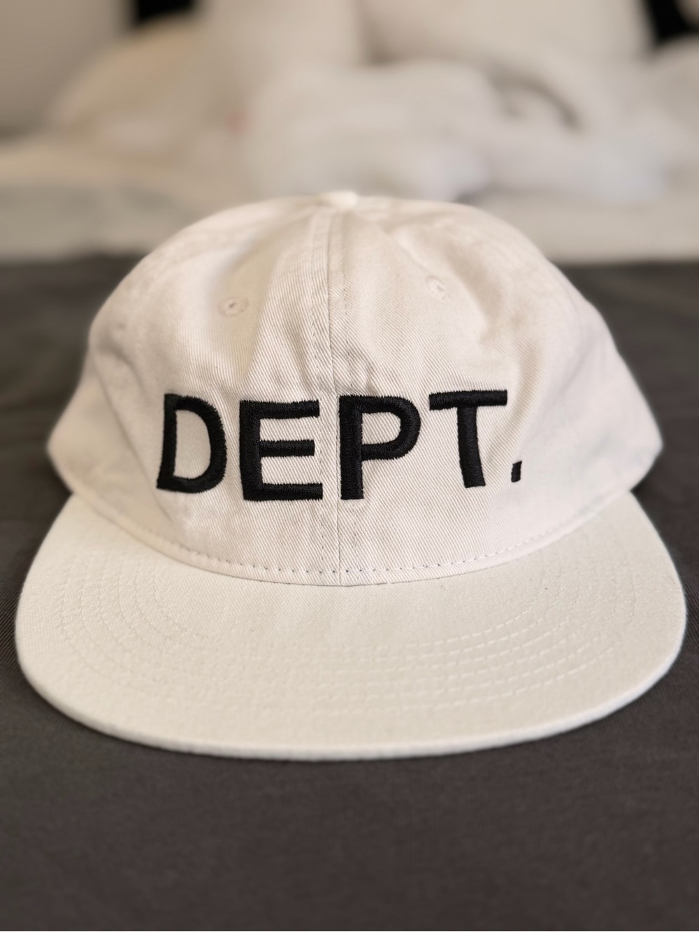 Gallery Dept White Cap with Black DEPT. Embroidery